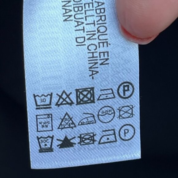 ZARA NWOT Chiffon Ruffled Black Mini Dress Long Sleeve Round Neck Size Medium - Picture 11 of 14